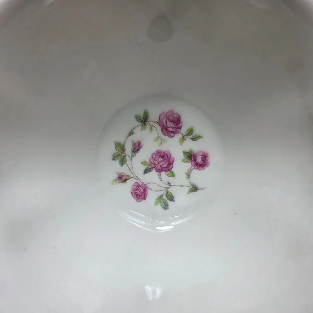 Theodore Haviland Delaware (New York) Gravy Boat Ivory with Pink Roses